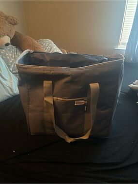 Gray Large Insulated Storage Tote Bag